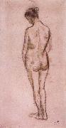 Camille Pissarro Full-length standing nude of a woman from behind oil painting picture wholesale